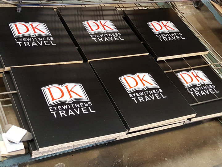 Screen printed wood display panels