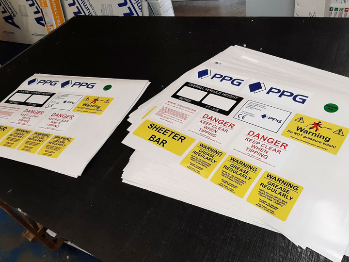 Screen printed machine labels