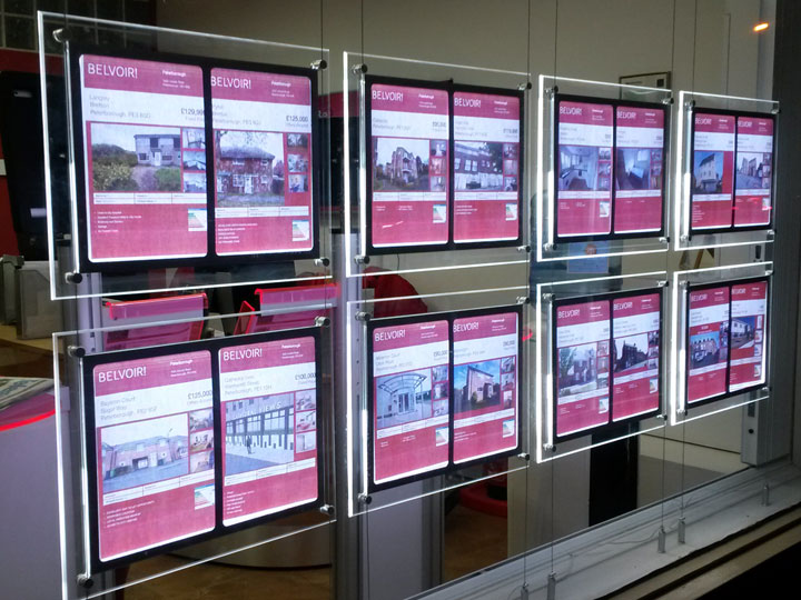 Estate agent window signage