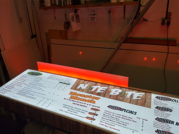 Fast food menu signage