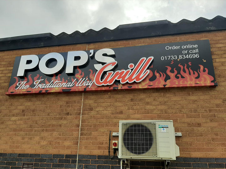 Fast food shop signage