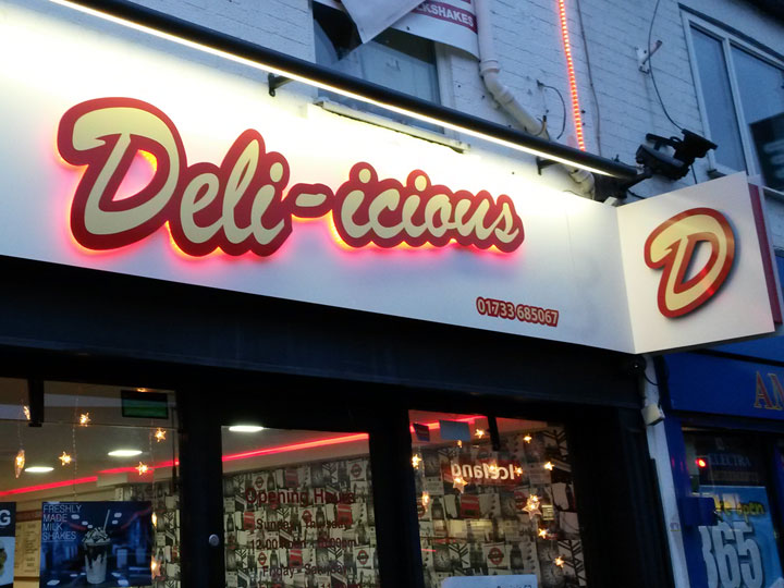 Illuminated shop signage