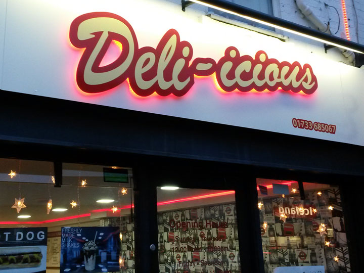 Illuminated shop signage