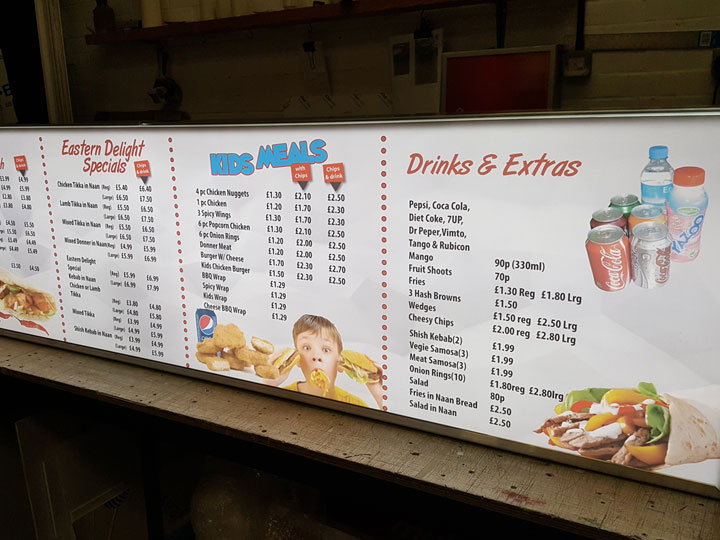 menu signage