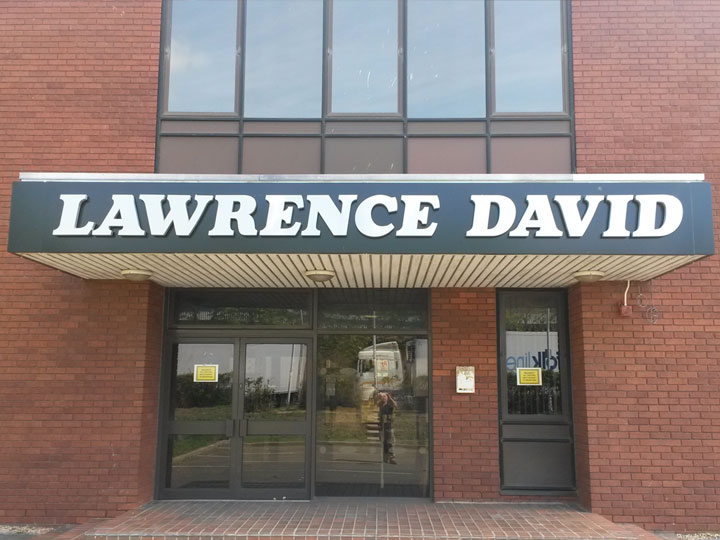 Stainless steel letters on fascia sign