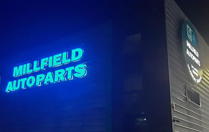 Millfield Autoparts Illuminated Signage