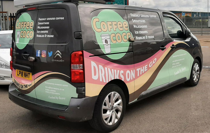 Drinks on the go vehicle graphics